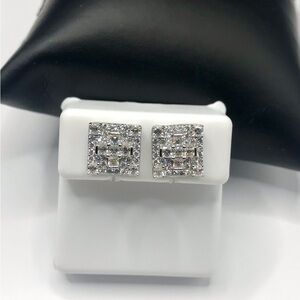 925 Sterling Silver 1.41CT MOISSANITE Screw back Stud unisex Earrings